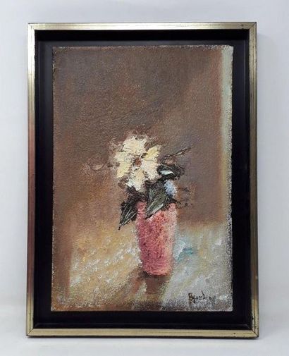 null Jean BEAUCHESNE (1924- ?)

"Fleurs dans un vase rose"

Huile sur toile, signée...