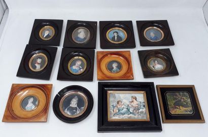 null Set of twelve modern miniatures in the taste of the 18th and 19th centuries