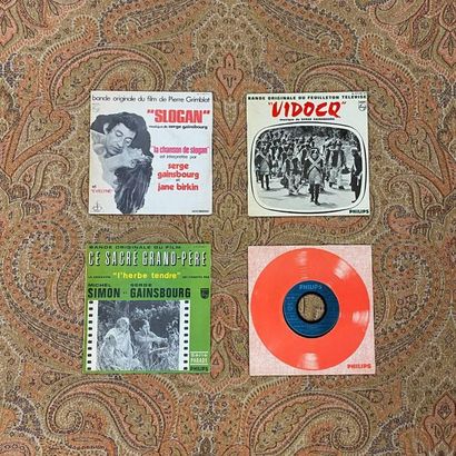 BOF 4 disques Ep/45 T - Bandes originales de films de Serge Gainsboug, dont "Canabis"...