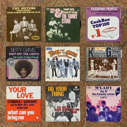 Soul/Funk 9 disques 45 T - Classique Soul/Funk, dont Kool and the Gang, Sly & The...