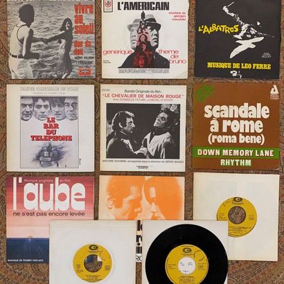 BOF 11 disques 45 T - Bandes originales de films divers, dont le rare Michele Richard...