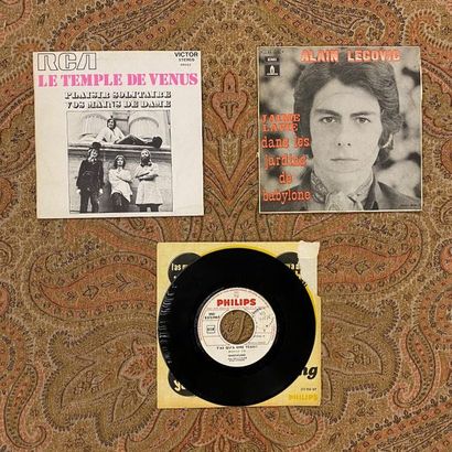 FRANCAIS 3 disques 45 T (dont 1 promo de Bashung) - Chanteurs français, dont Temple...