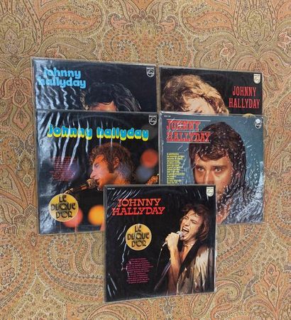 Johnny HALLYDAY 5 disques 33 T - Johnny Hallyday, série "Le disques d'or" 

VG+ à...