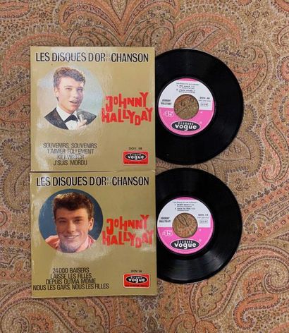 Johnny HALLYDAY 2 disques Ep - Johnny Hallyday "Les disques d'or de la chanson" +...