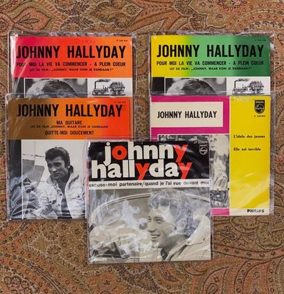 Johnny HALLYDAY 5 disques 45 T - Johnny Hallyday

Pressages hollandais

VG à EX (écriture);...