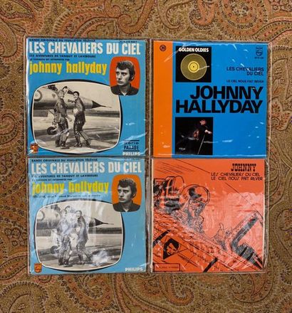 Johnny HALLYDAY 4 disques 45 T - Johnny Hallyday, Bande originale du film "Les chevaliers...