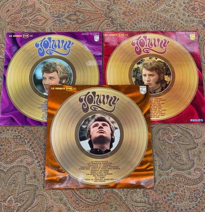 Johnny HALLYDAY 3 disques 33 T - Johnny Hallyday, série "Le disque d'or"

VG+ à EX,...