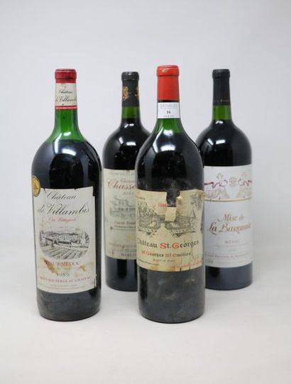 BORDEAUX Set of four (4) magnums:

- One (1) magnum - Chateau Saint Georges, 1986,...