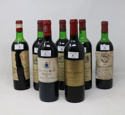 BORDEAUX Lot de sept (7) bouteilles:

- Une (1) bouteille - Château Phelan Ségur,...