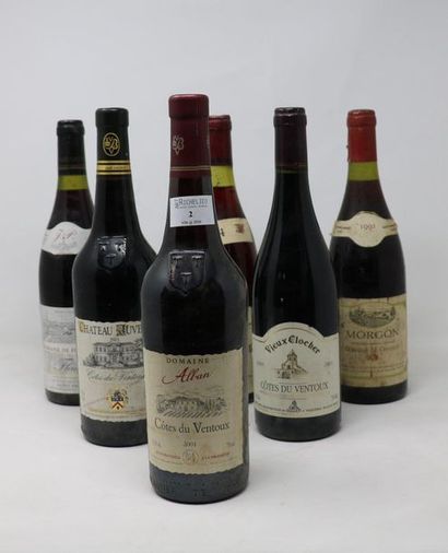 Lot Panaché Set of six (6) bottles:

- One (1) bottle - Coteaux du Ventoux, 2001,...