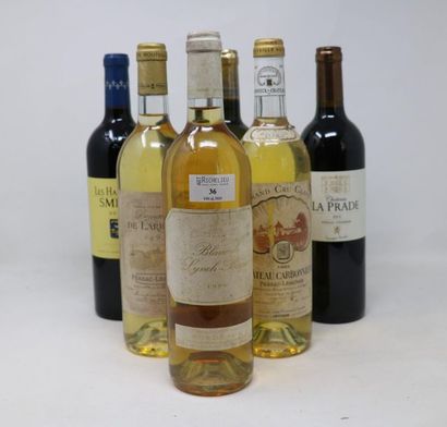 BORDEAUX Set of six (6) bottles:

- One (1) bottle - Les Hauts de Smith, 2014, Pessac...