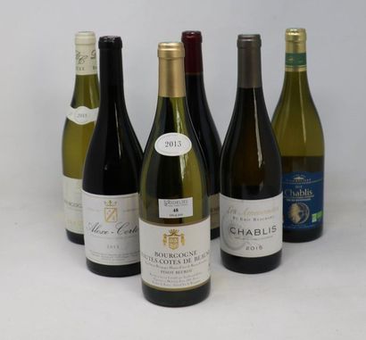 BOURGOGNE - BEAUJOLAIS Lot de six (6) bouteilles:

- Une (1) bouteille - Hautes Côtes...