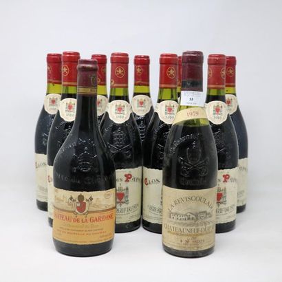 Rhone - Sud de la France Lot de onze (11) bouteilles:

- Cinq (5) bouteilles - Chateauneuf...
