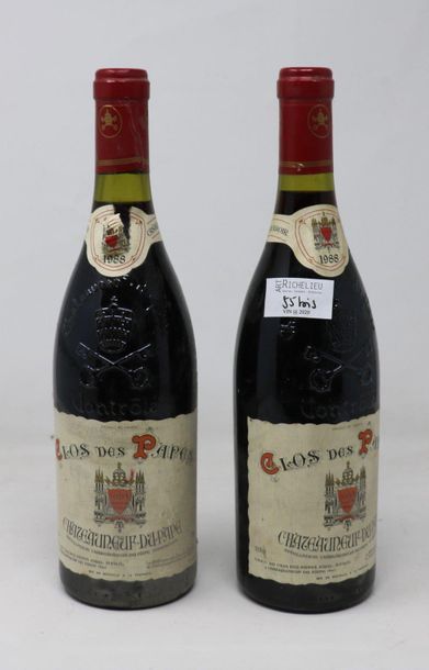 Rhone - Sud de la France Deux (2) bouteilles - Chateauneuf du Pape, Clos des papes,...