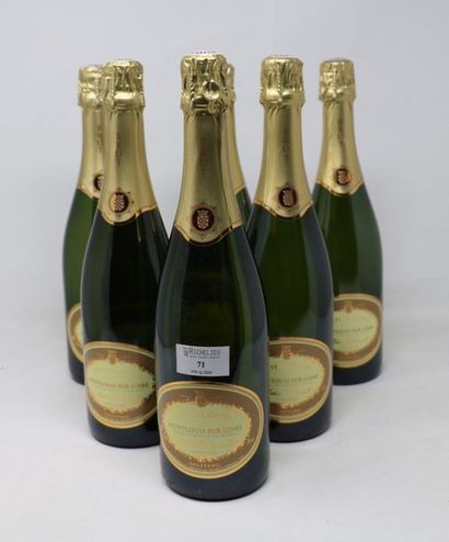 LOIRE Six (6) bouteilles - Montlouis brut, Domaine Olivier Deletang, Loire effer...