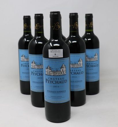 BORDEAUX Six (6) bottles - Château Peychaud, 2014, Bordeaux red wine