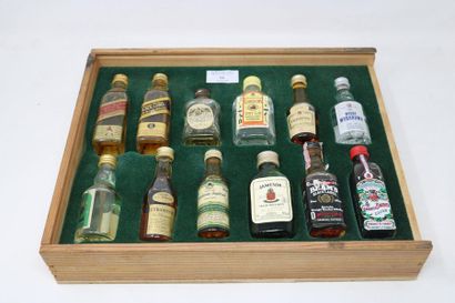 Alcools - Aperitifs…. Ensemble de mignonettes: 

1 whisky Johnnie Walker rouge, 1...