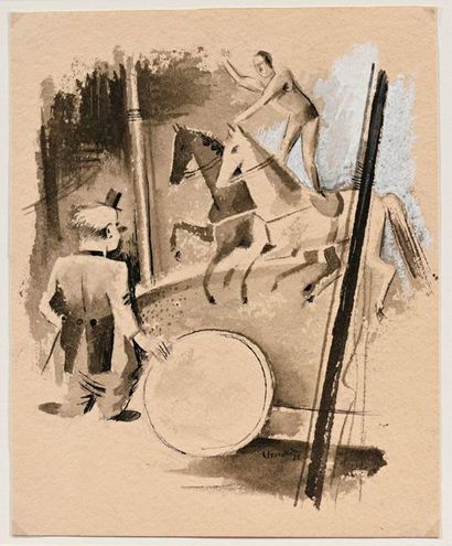 null Adolf UZARSKI (1885-1970)

Clown et acrobate, 1928

Pinceau, lavis d'encre et...
