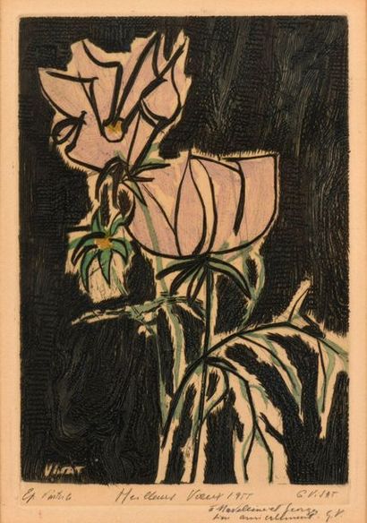 null Georges VISAT (1910-2001)

"Fleurs"

Estampe, signée en bas à gauche dans la...