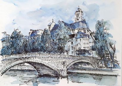 null BERGER (Modern school)

The Marie and Saint-Gervais Bridge

Watercolour

26...