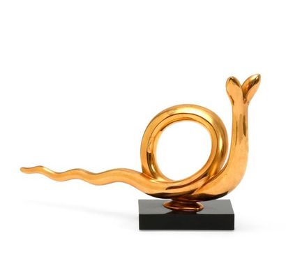 null Jean-Gabriel CHAUVIN (1889-1976) dit Louis

"Naja - Free Form" 

Gilt bronze...