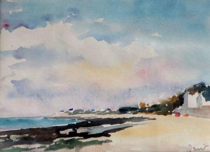null Jean MERCIER (20th century)

"The Beach - Piriac 1981"

Watercolor, signed lower...