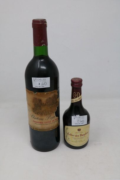 DIVERS Lot de deux (2) bouteilles:

- Une (1) bouteille - Château Peyrenne, s.d.,...