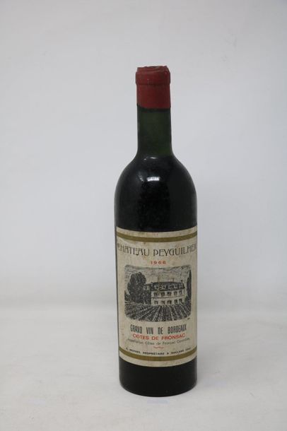 BORDEAUX Une (1) bouteille - Château Puyguileim, 1966, Côtes de Fronsac (lb capsule...