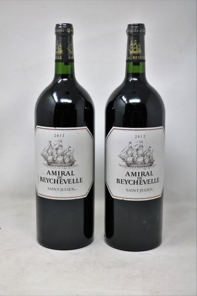 BORDEAUX Deux (2) magnums - Amiral de Beychevelle, 2012, Saint Julien - Second vin...