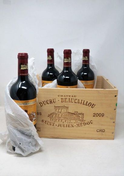 BORDEAUX Quatre (4) bouteilles - Château Ducru-Beaucaillou, 2009, 2e GCC de Saint...