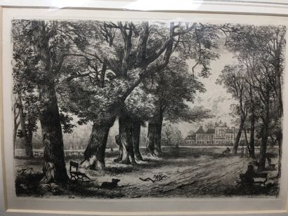 null Ecole anglaise, circa 1860

"Etching of Kensington Gardens" 

Gravure