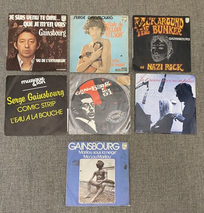 Variété française Sept disques 45T - Serge Gainsbourg 

VG à EX; VG à EX