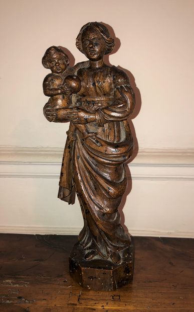 null In the taste of the seventeenth century

Wooden statuette "Virgin and Child"

H....