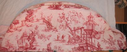null Cotton bedspread cover printed with copper plate in red, probably Jouy, 18th...