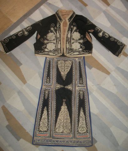 null Garment element and waistcoat, Ottoman Empire, Greek Islands, circa 1900, black...