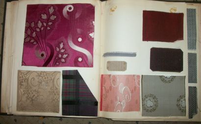 null Album of samples, Claude Frères, 1904, silk, jacquard fashion, flowers, stripes,...