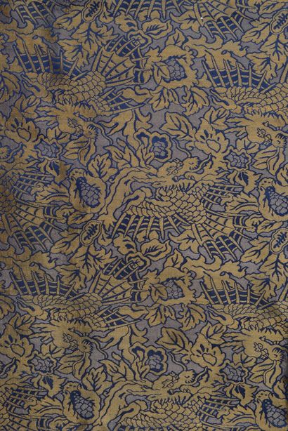 null Lamps, Lyon, circa 1925, Chinese style, blue satin background, twill design

...