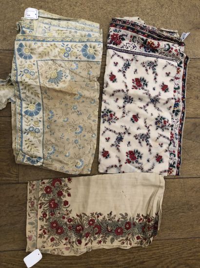 null Meeting of four Arlesian handkerchiefs, Provence, 19th century (one in fairly...