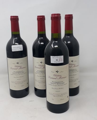 BORDEAUX Quatre (4) bouteilles - Château Durand Moreau, 2000, Puisseguin-Saint-E...