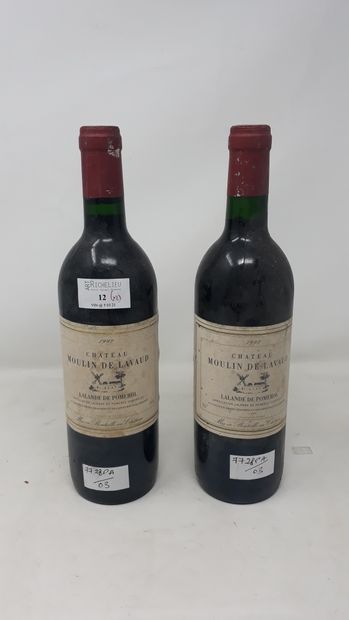 BORDEAUX Deux (2) bouteilles - Château Moulin de Lavaud, 1992, Lalande de Pomerol...