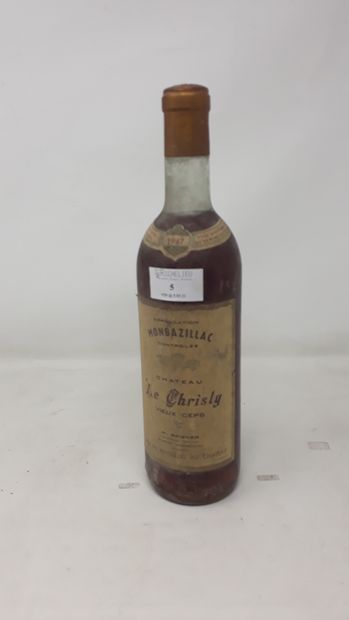 BORDEAUX One (1) bottle - Château Le Chrisly, 1947, late harvest, Monbazillac (e...