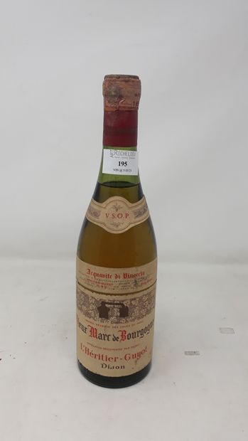 SPRIRITUEUX Une (1) bouteille - Vieux marc de Bourgogne, l'héritier Guyot (ea)

Pour...