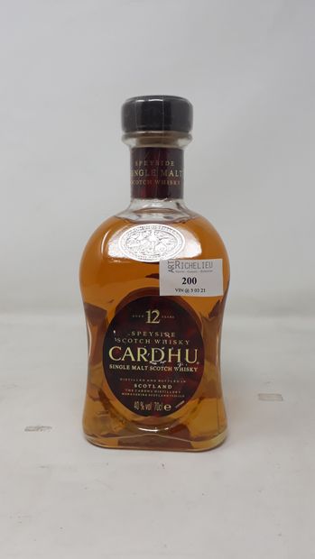 SPRIRITUEUX Une (1) bouteille - Scotch Whisky Cardhu 12 ans d'âge, Single Malt