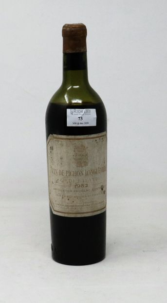 BORDEAUX Une (1) bouteille - Château Pichon Longueville Comtesse de Lalande, 1952,...