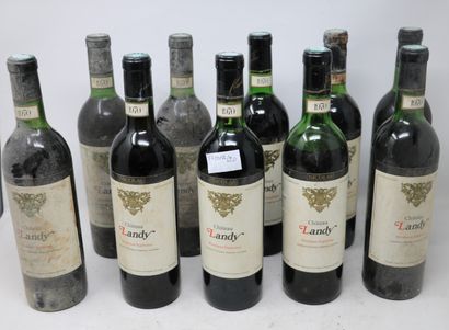 BORDEAUX Ten (10) bottles - Château Landy, 1970, Bordeaux Supérieur (damaged caps;...