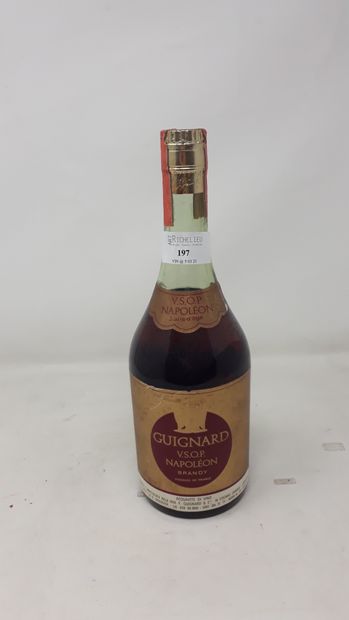 SPRIRITUEUX Une (1) bouteille - Brandy VSOP Napoléon Guignard (mi-épaule; ea)

Pour...