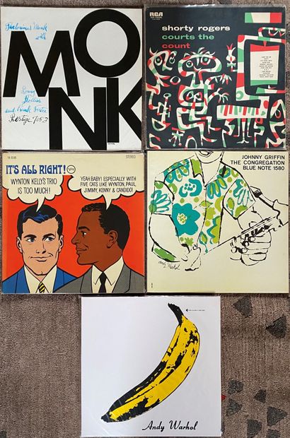POCHETTES ARTISTES 5 disques pochettes illustrées par artistes Andy Warhol... Réeditions,...