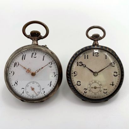 Two silver POCKET WATCHES (min. 800‰) one...