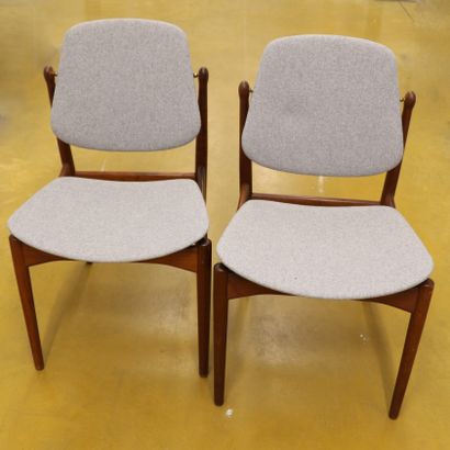 null Arne VODDER (1926-2009)

Paire de chaises "FD 185", palissandre et laiton, recouvert...