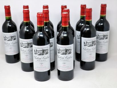 BORDEAUX Douze (12) bouteilles - Château Castera, 1999, Médoc cru bourgeois